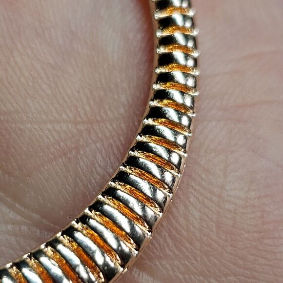 Rose Gold & Copper Tone Textured Holographic Round Dangle Drop Earrings - Picture 7 of 10